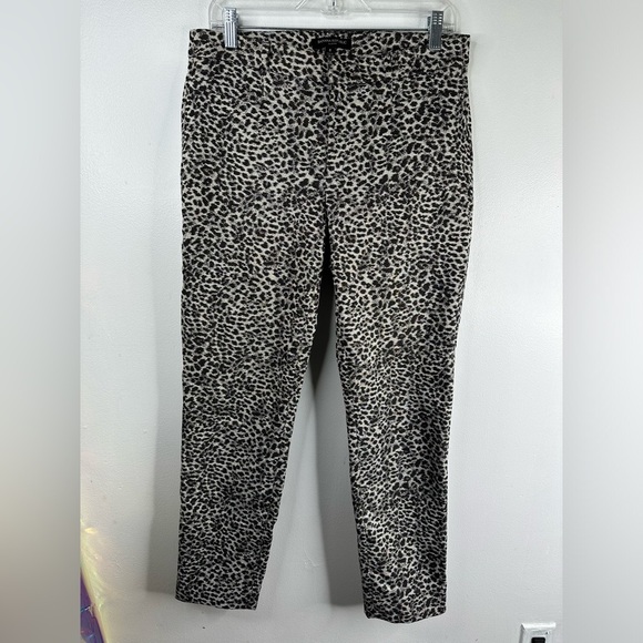 Banana Republic Sloan Metallic Leopard Print Pants Slimming Ankle Crop 8 #510213 - Picture 6 of 11